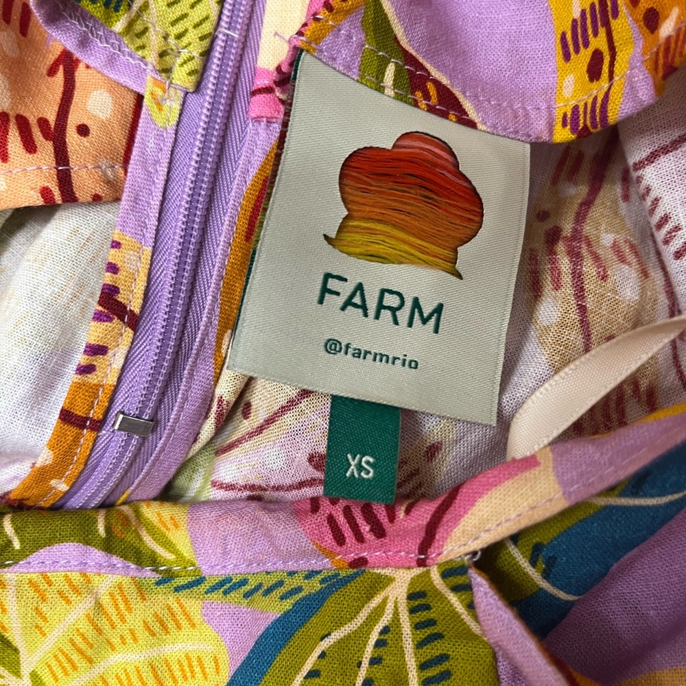 NWOT FARM RIO Lilac Beaks and Bananas Midi Dress - Size XS $199 - Picture 14 of 17